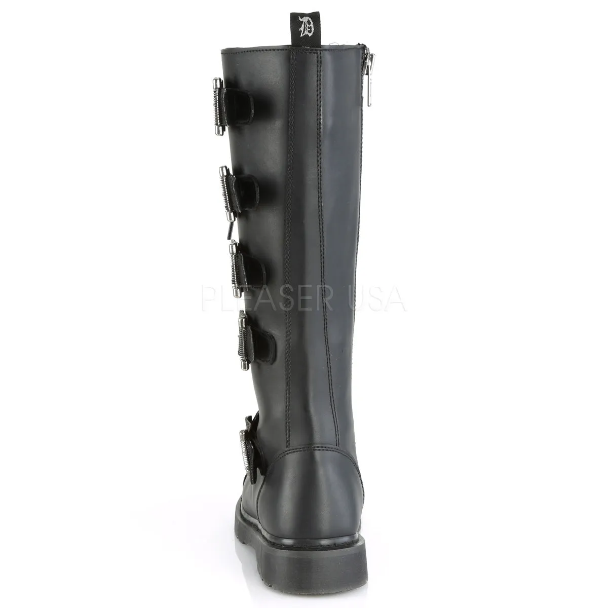 1 Inch Heel BOLT-425 Black Vegan Leather