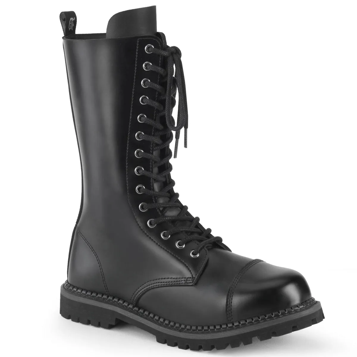 14 Eyelet RIOT-14 Black Leather