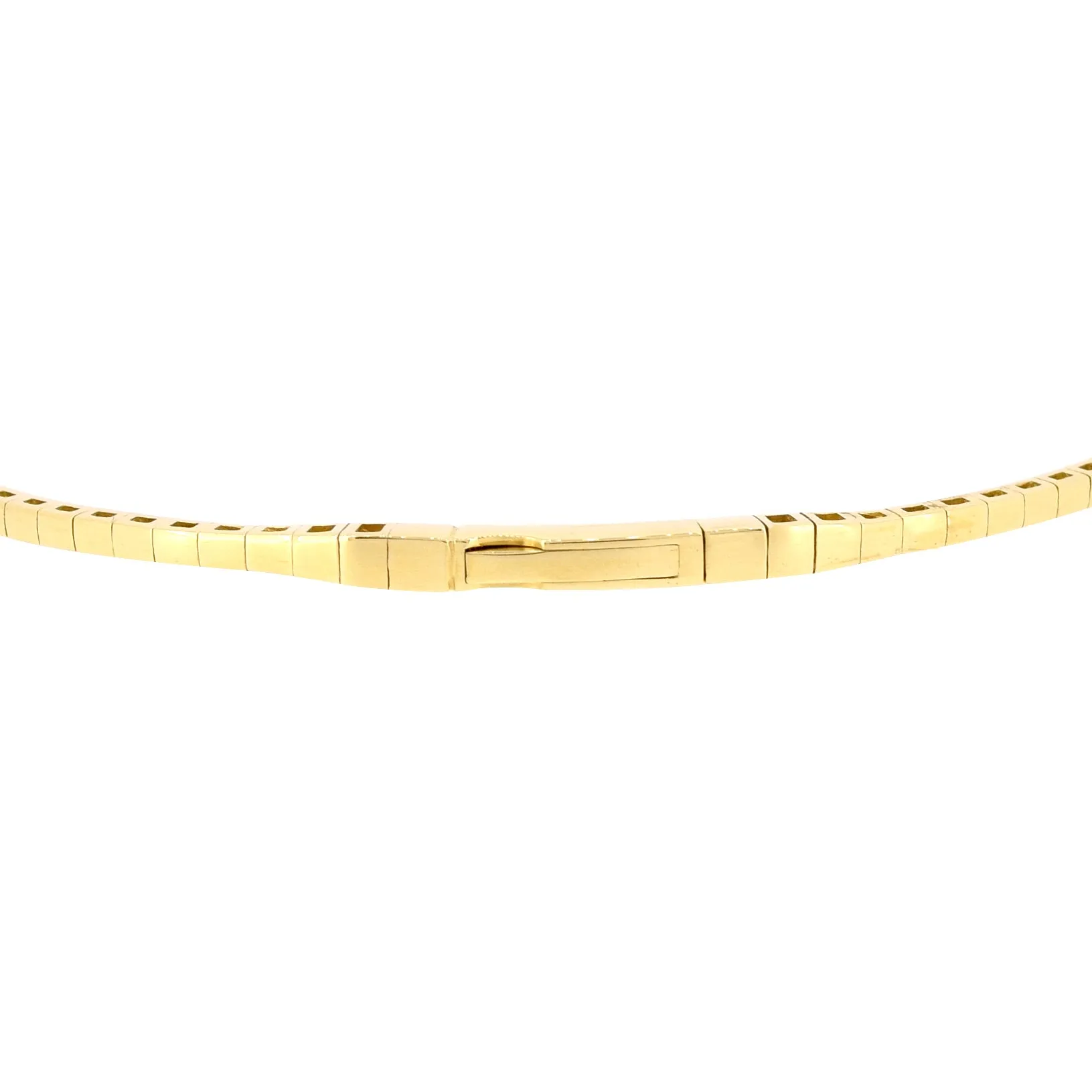 14 Karat Yellow Gold Flexible Bangle with Diamonds