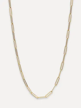 14K Lightweight Paperclip Chain