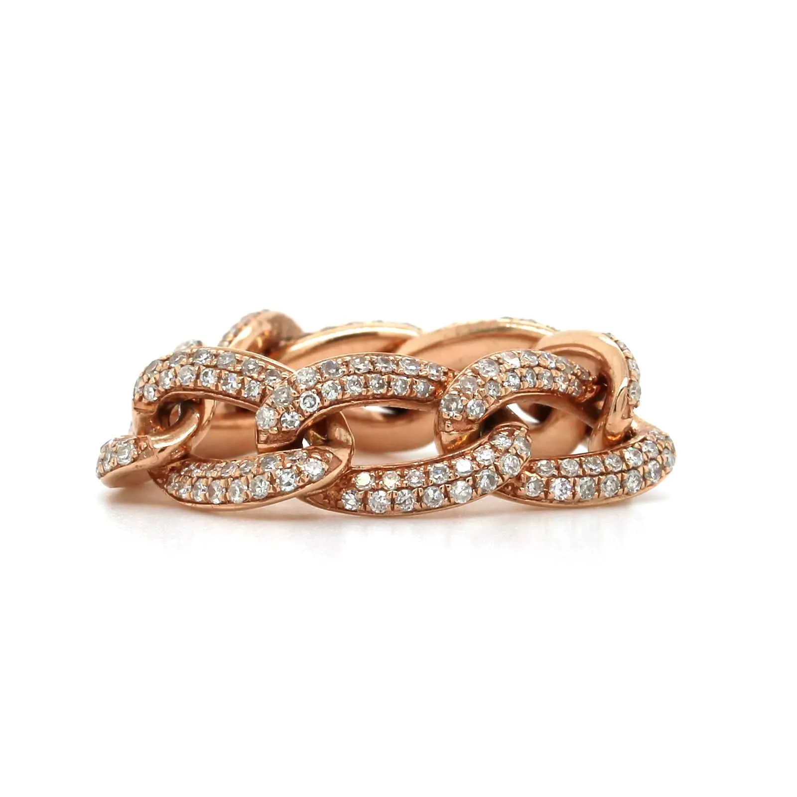 14K Rose Gold Flexible Link Diamond Ring