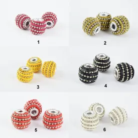 14x13mm Indonesian Clay Beads Handmade Beads 6 PCs, Bohemian Bali Style Jewelry Making Decorative Round Beads