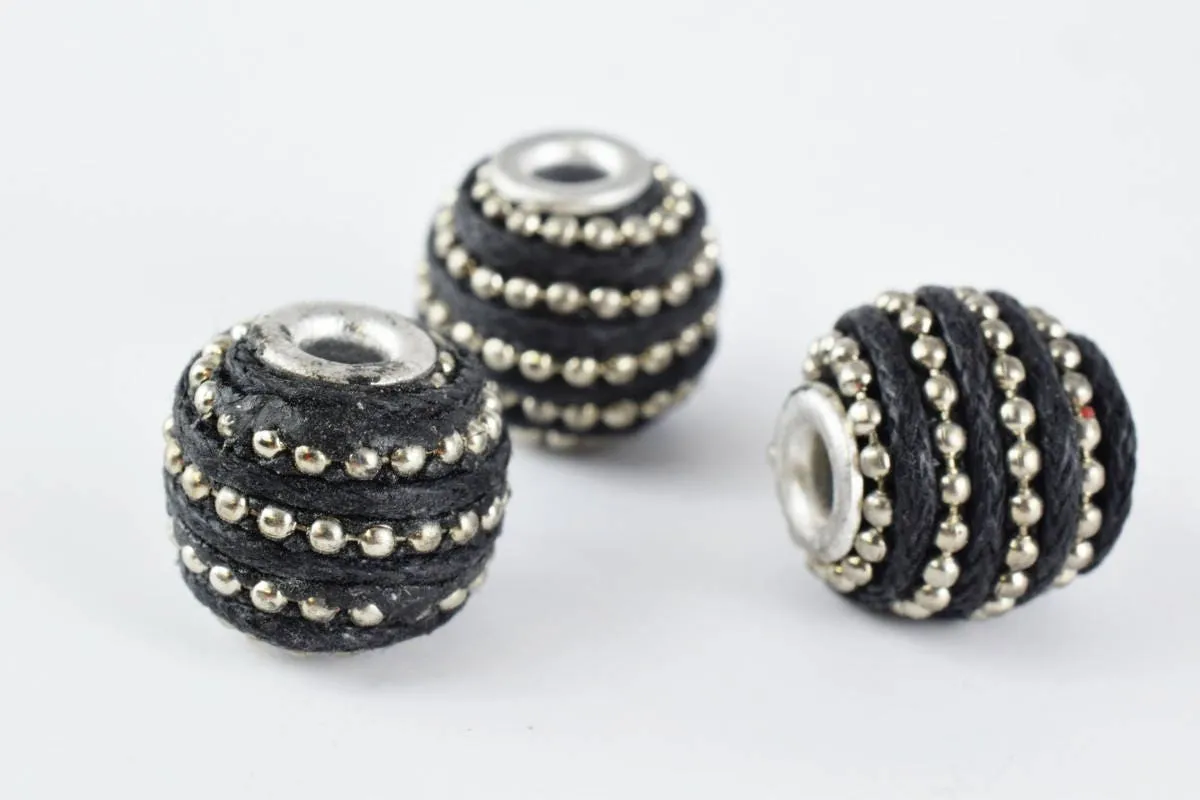 14x13mm Indonesian Clay Beads Handmade Beads 6 PCs, Bohemian Bali Style Jewelry Making Decorative Round Beads