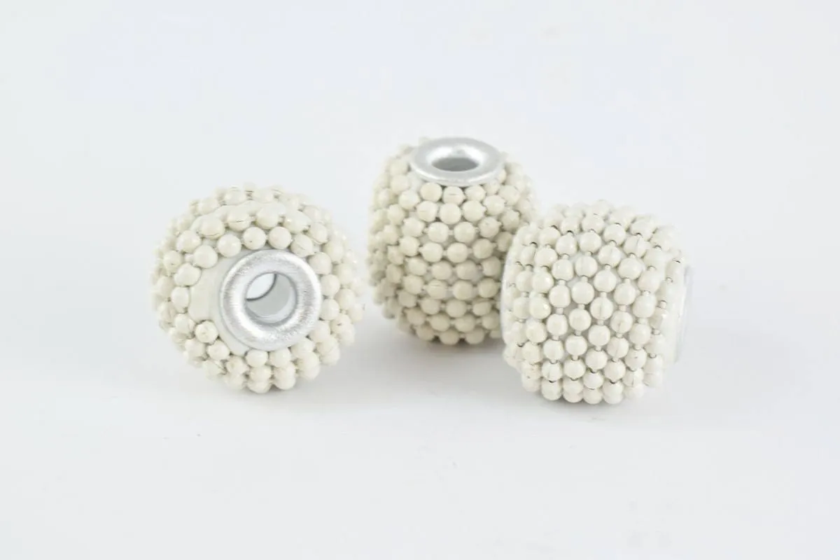 15x13mm Indonesian Clay Beads Handmade Beads 6 PCs, Bohemian Bali Style Jewelry Making Decorative Round Beads