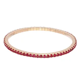 18ct Rose Gold Ruby Flexible Tennis Line Bracelet - 4ct