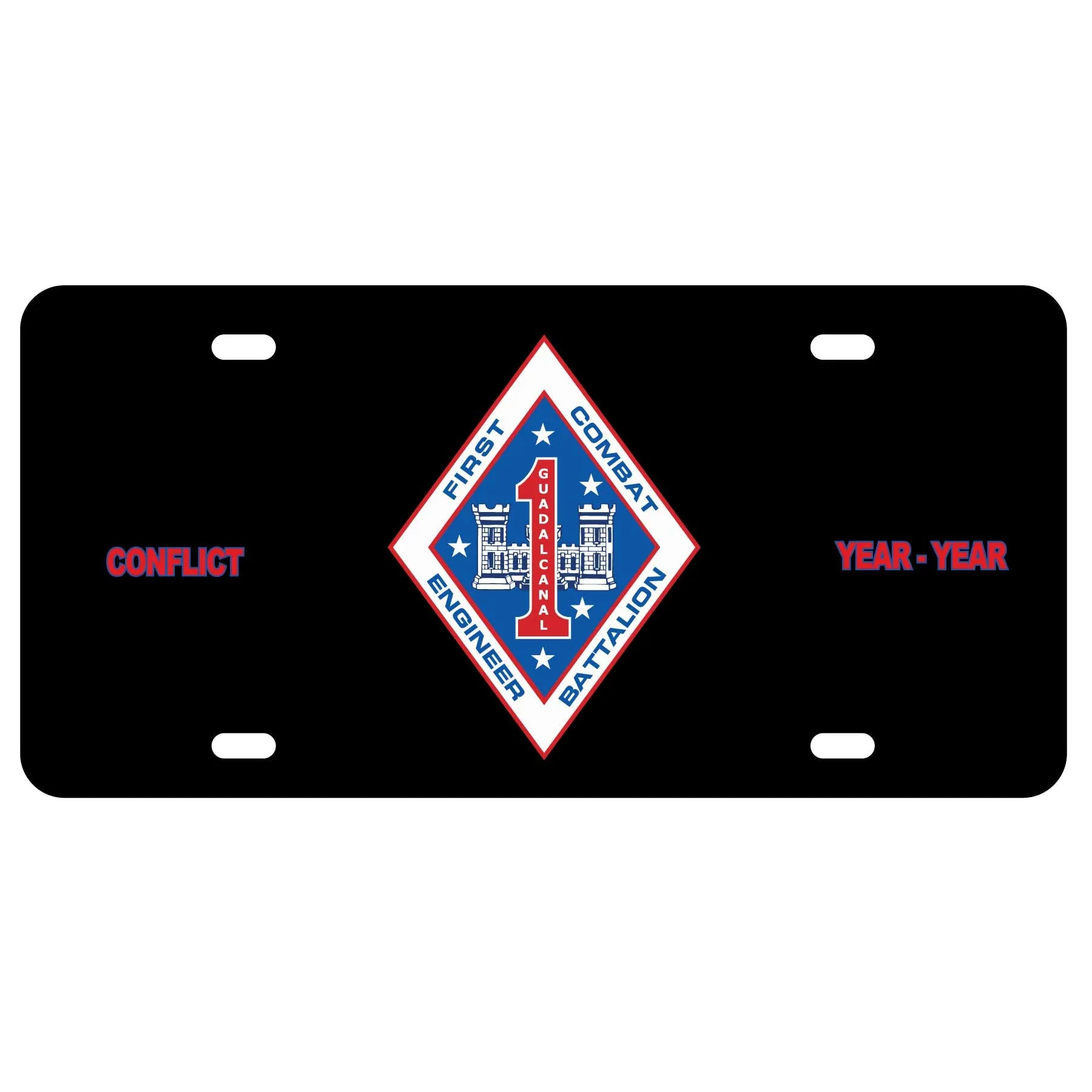 1st Combat Engineer Battalion License Plate