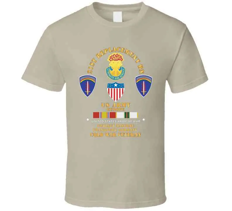 21st Replacement Bn, Us Army, Europe - Gutleut Kaserne, Franfurt, Frg W Cold Svc X 300 T Shirt