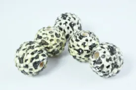 22mm Animal Print Resin Wooden Basketball Ball Round Beads,wooden beads, Wholesale Beads, Basketball Wives Beads, Round Rhinestone Beads