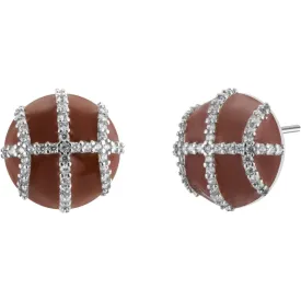 2D Basketball Stud Earrings