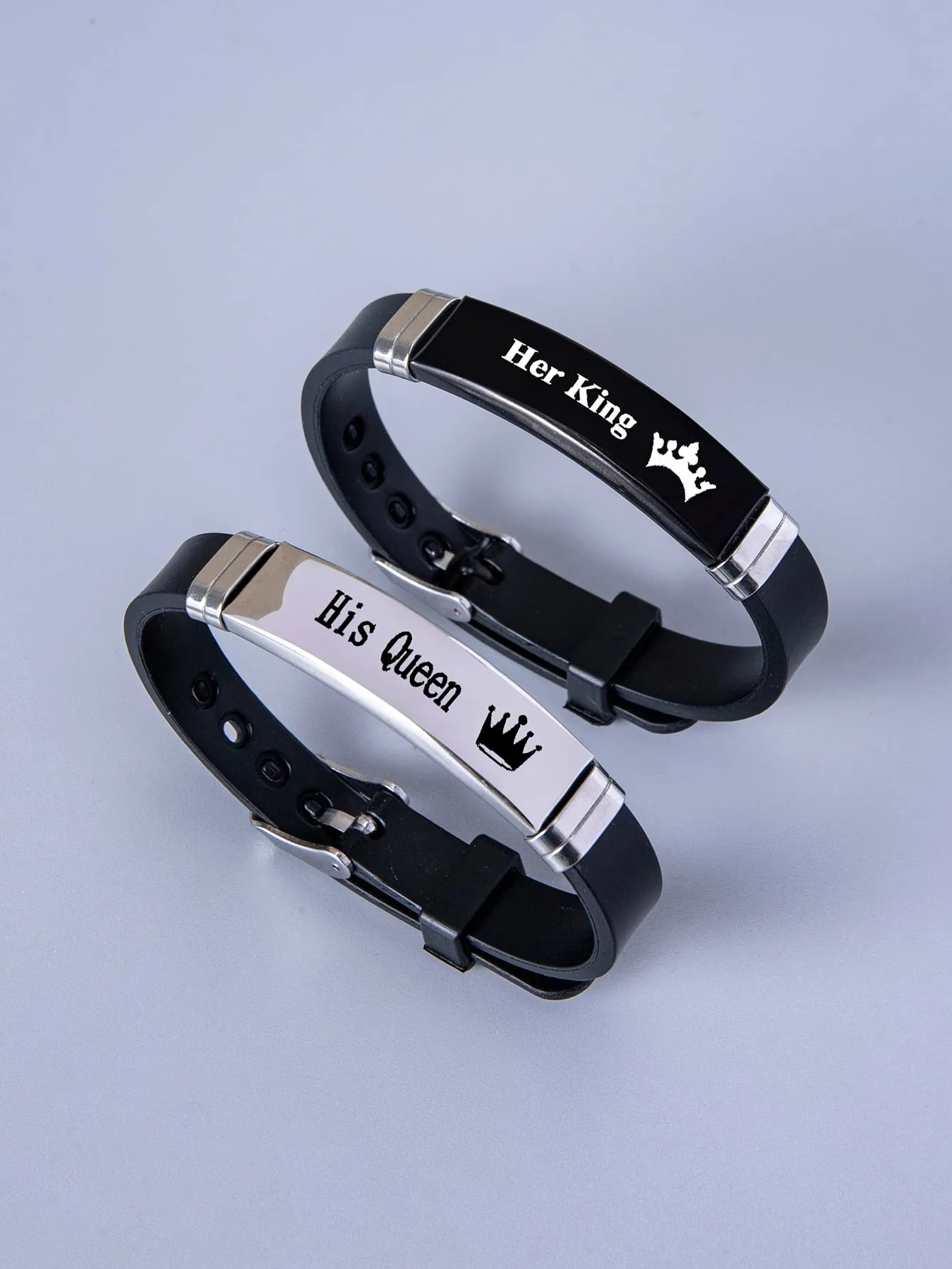 2pcs Men Letter Decor Bracelet