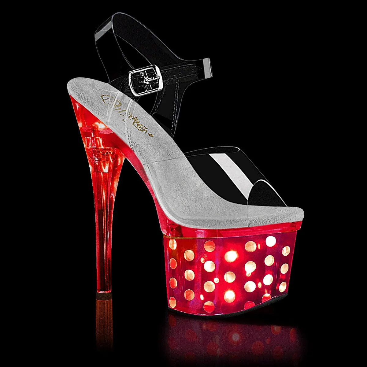 7 " LED Light-Up Ankle Strap Platform Sandal (DISCOLITE-708DOTS)