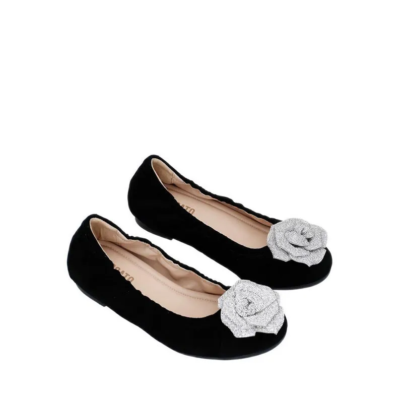 9HY85 Women's Flats- Black