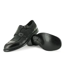 AA03A - Black Nubuck Double Monk