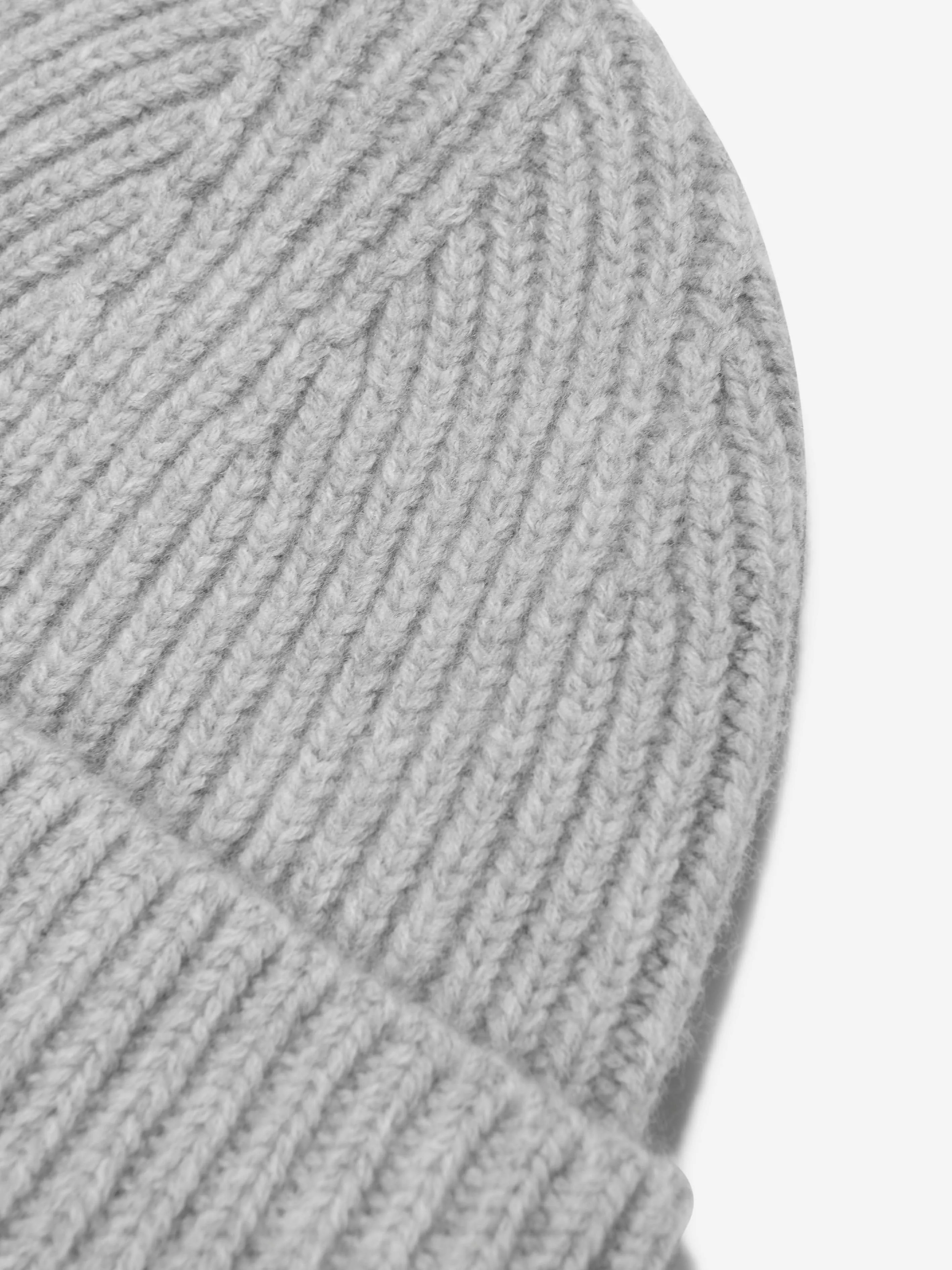 Acne Studios Kids Wool Knitted Beanie Hat in Grey