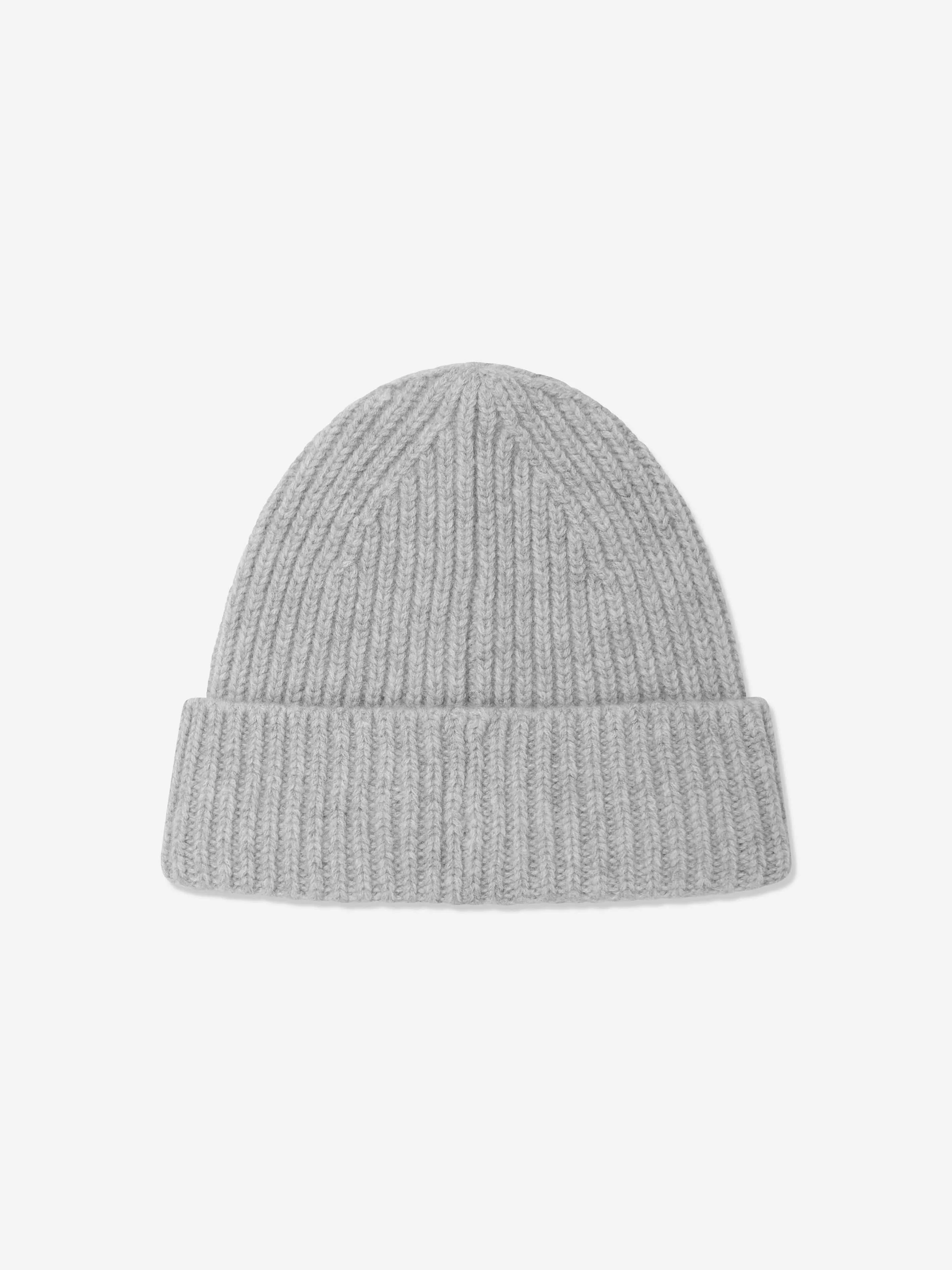 Acne Studios Kids Wool Knitted Beanie Hat in Grey