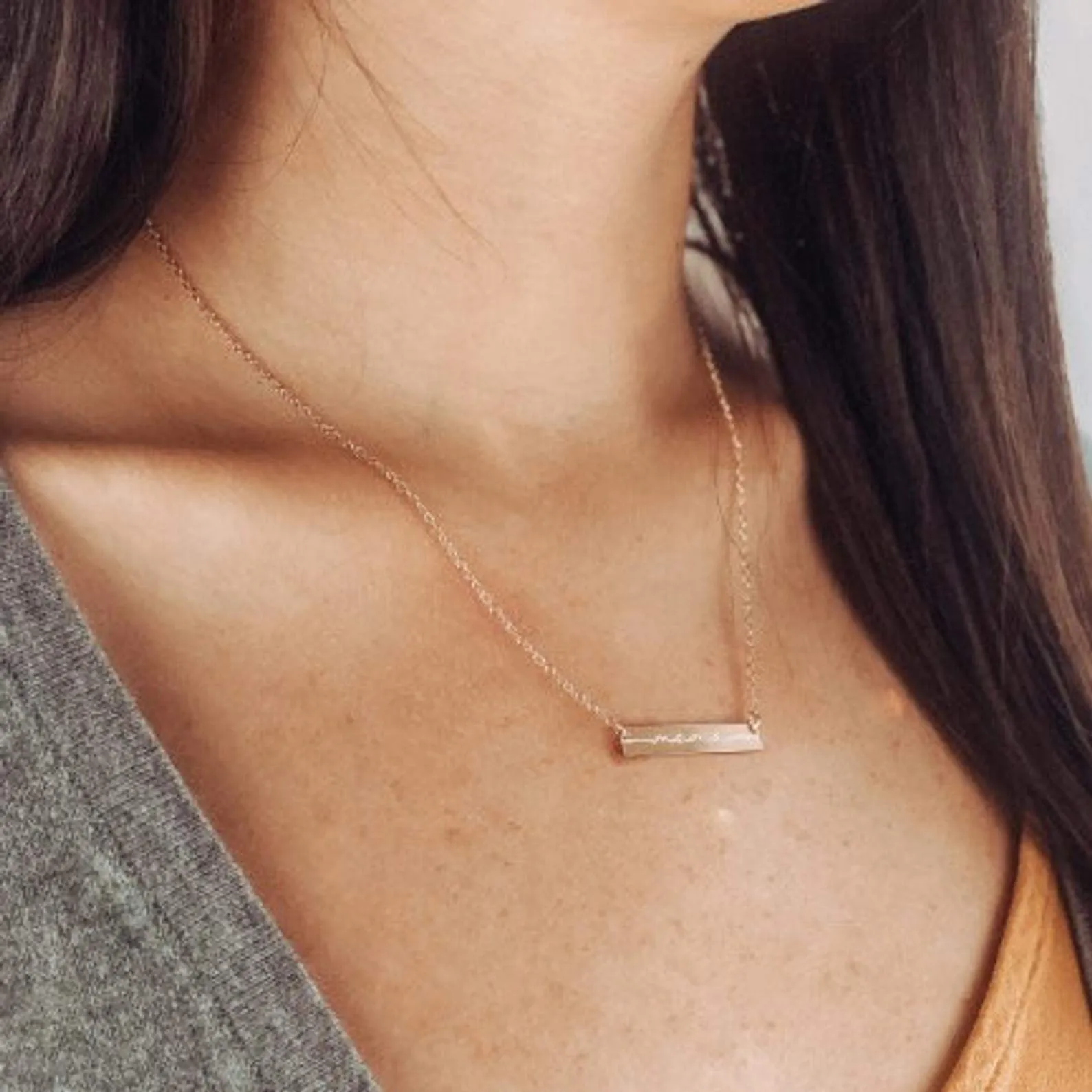 Actual Baby's Heartbeat Engraved Necklace for Mom