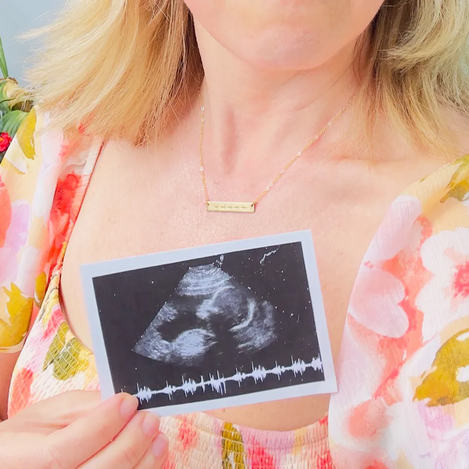 Actual Baby's Heartbeat Engraved Necklace for Mom