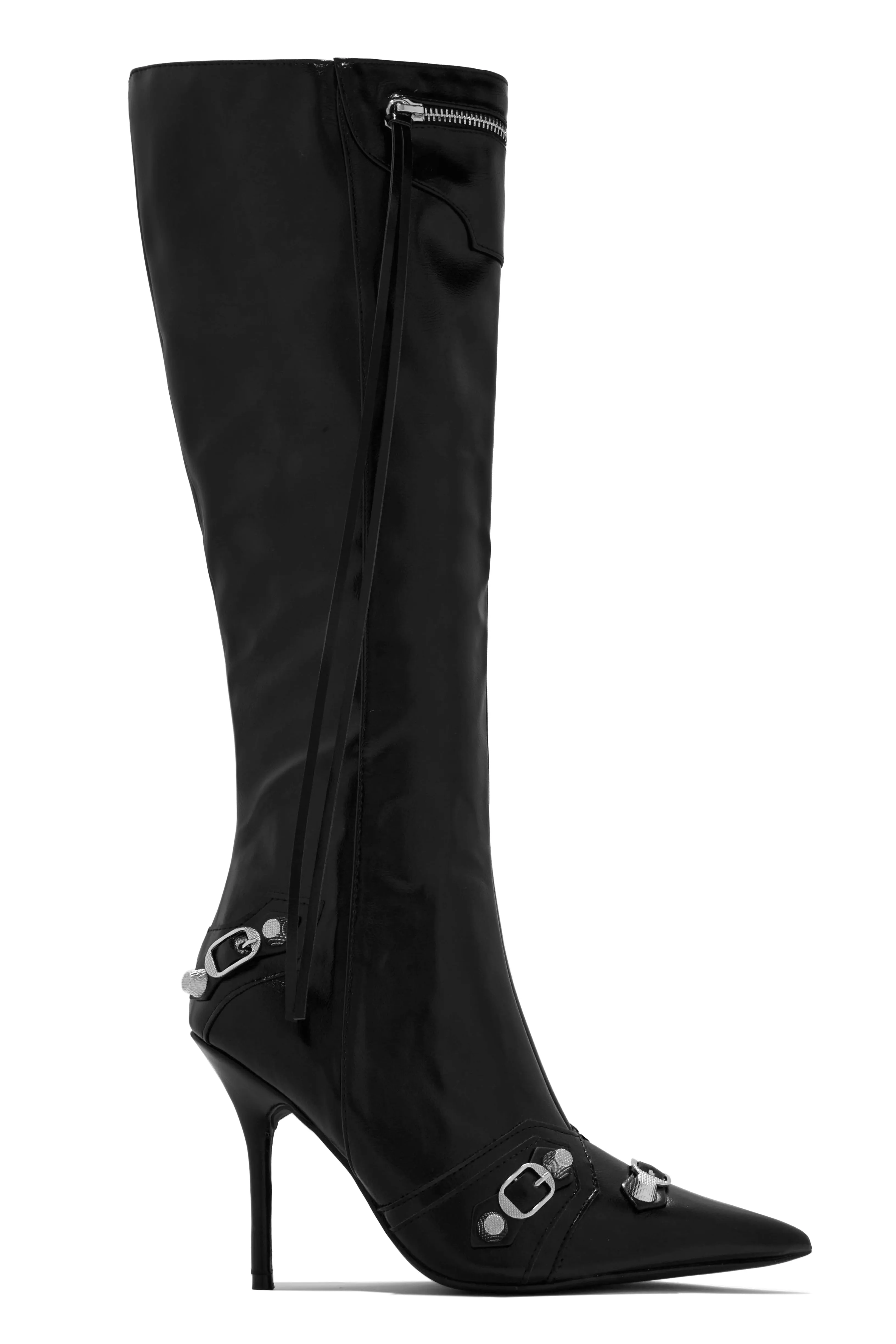 Adison Metallic Knee High Boots - Leopard