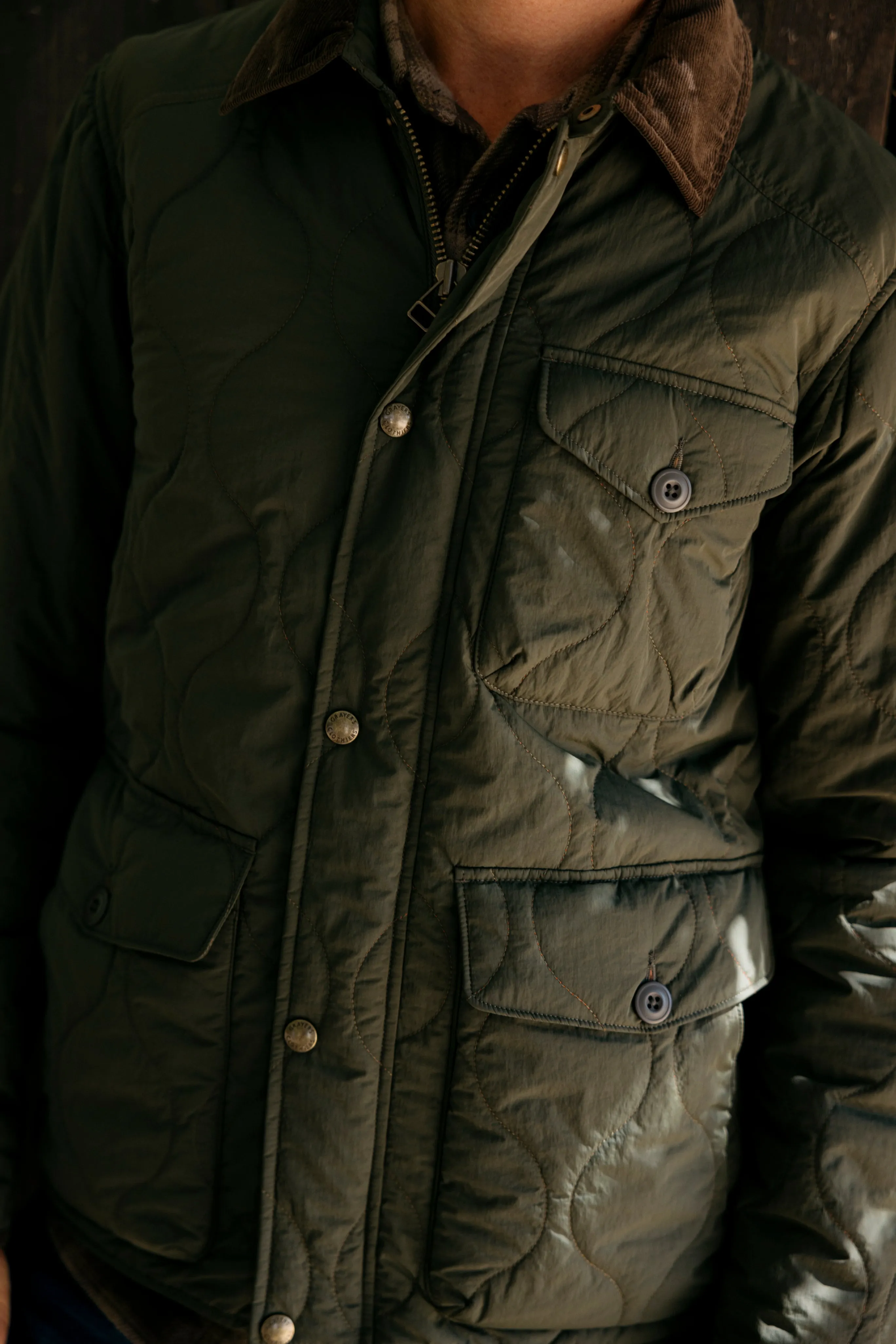 Andrew Lightweight Quilted Jacket - Olive