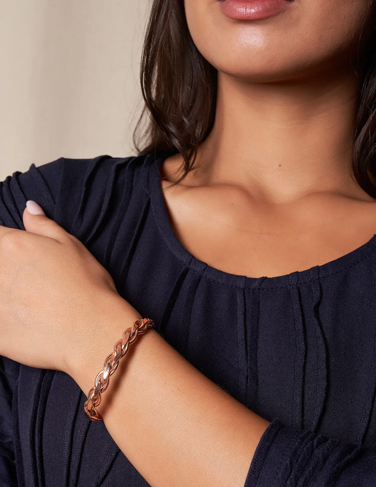 Artisan Braided Copper Bangle