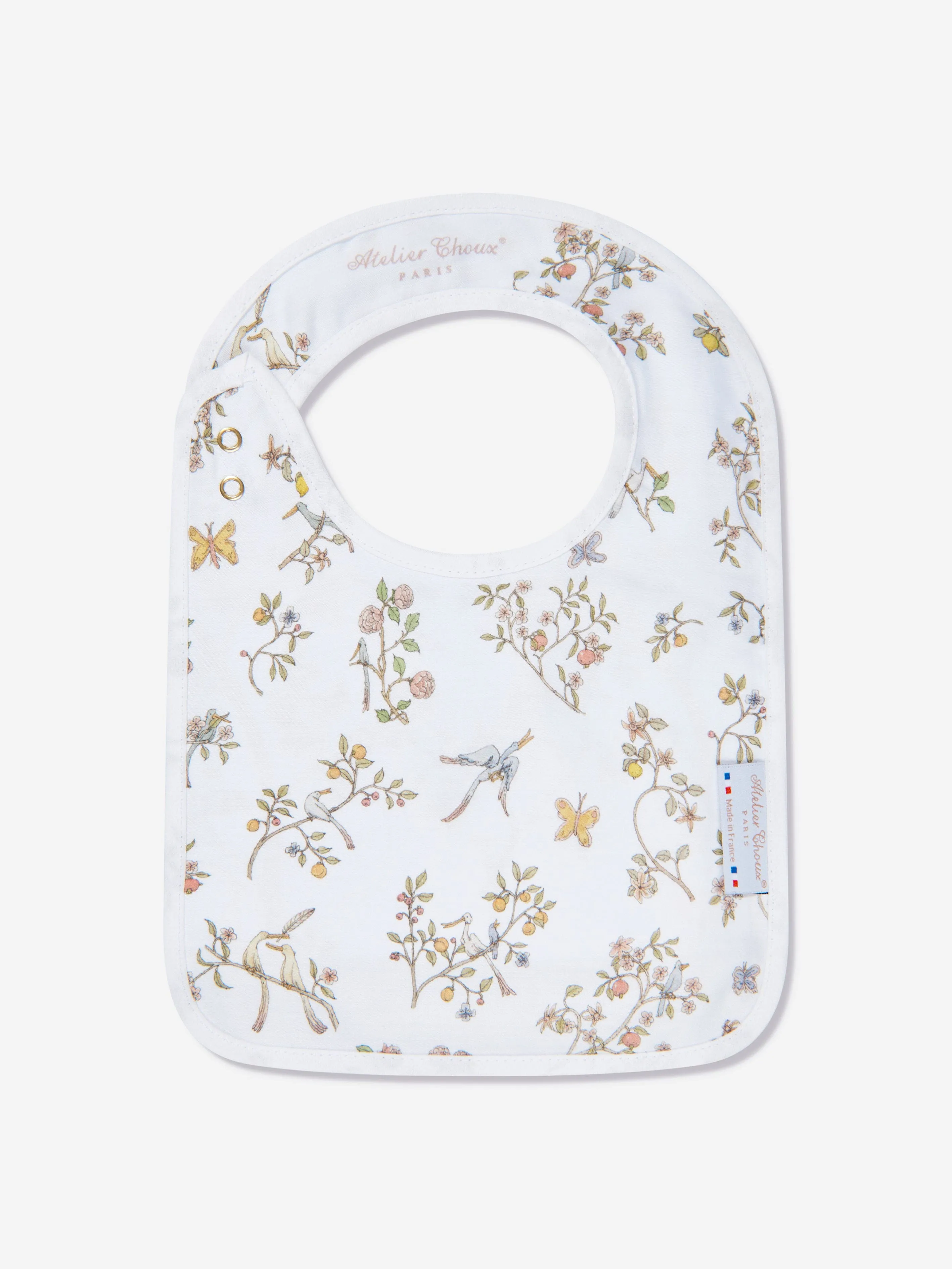 Atelier Choux Baby Boys In Bloom Swaddle And Satin Bib Set in Blue