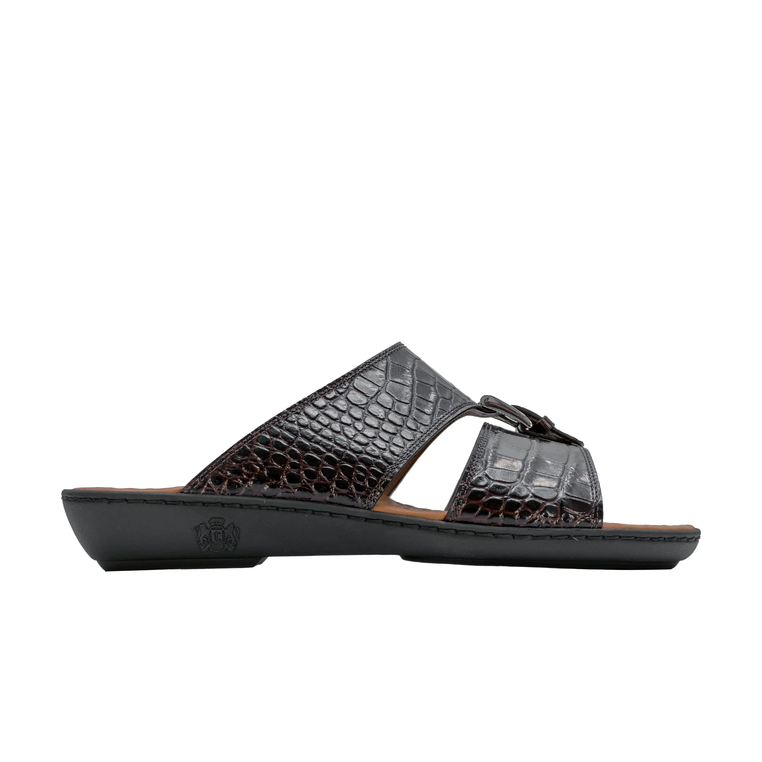 A.Testoni Sandal Aeb Black Pr Crocodile