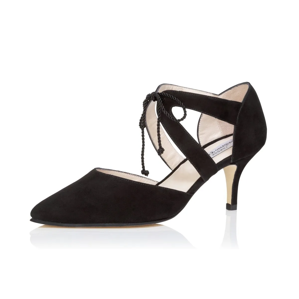 Ava Extra-Wide Fit Heels - Black Suede