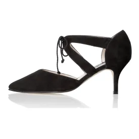 Ava Extra-Wide Fit Heels - Black Suede