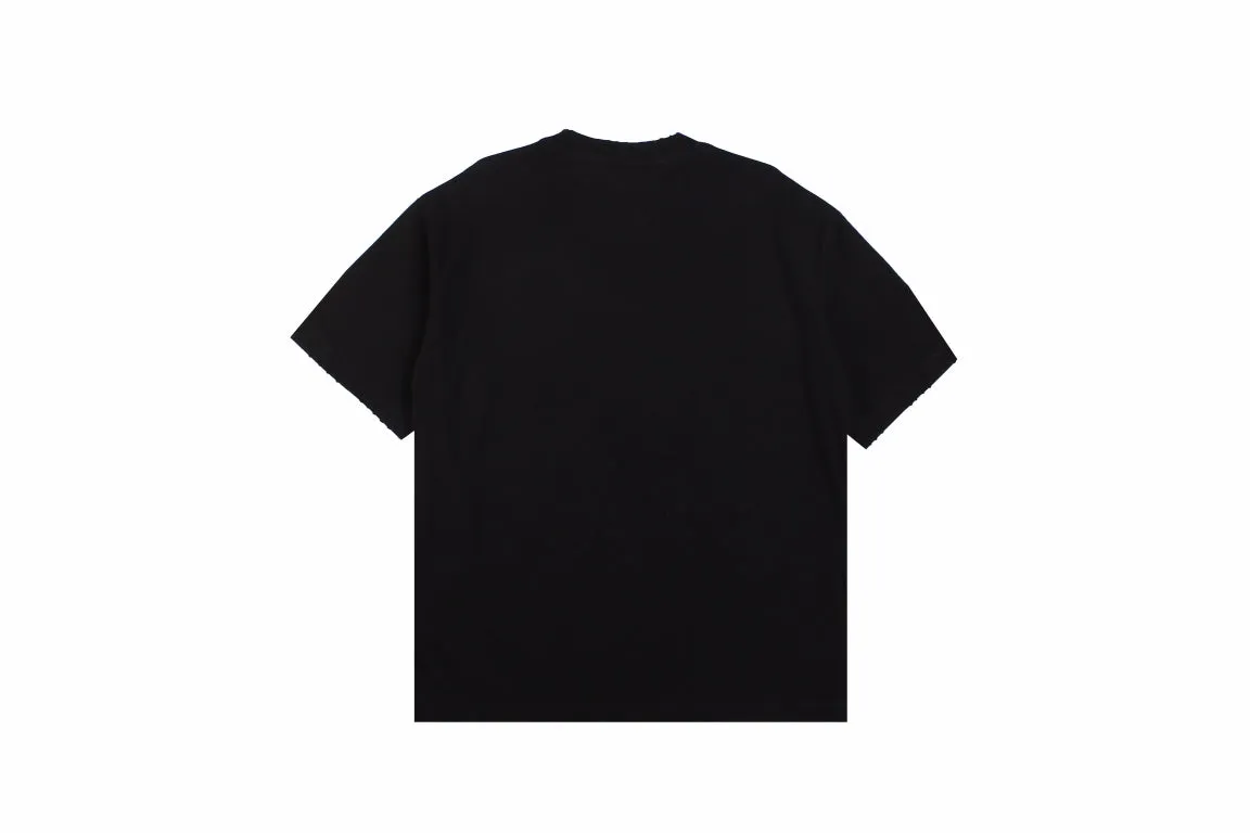 Balenciaga Black T-shirt with Metallic Print Design