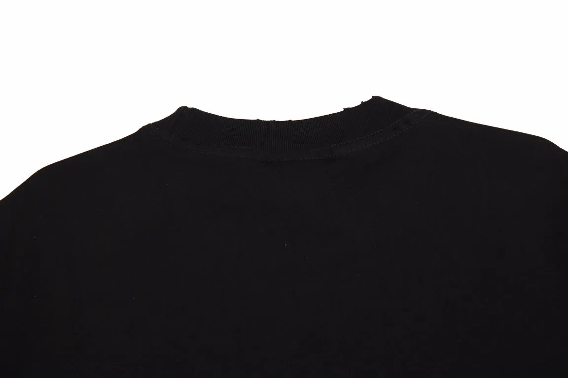 Balenciaga Black T-shirt with Metallic Print Design