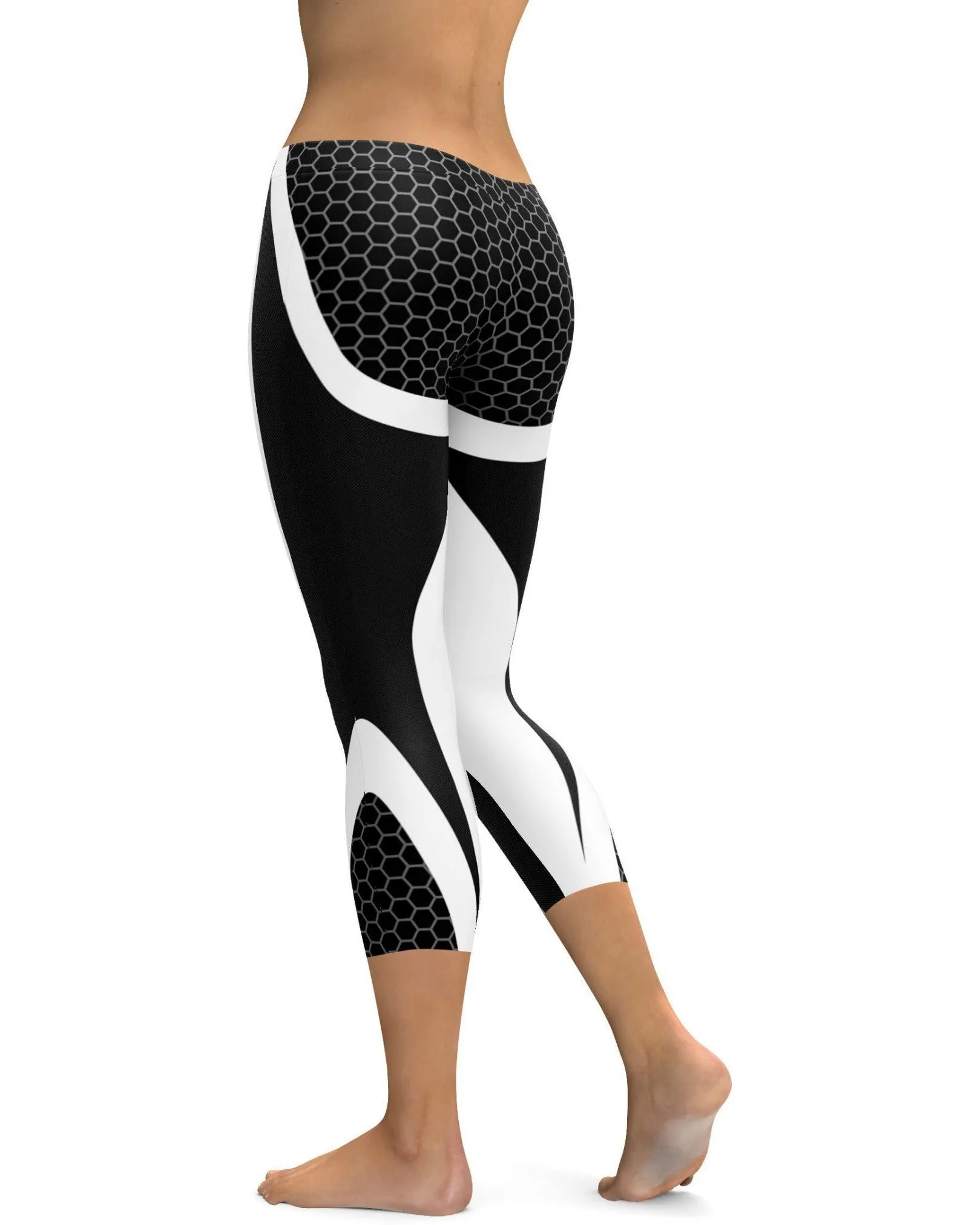 Black & White Honeycomb Carbon Capris