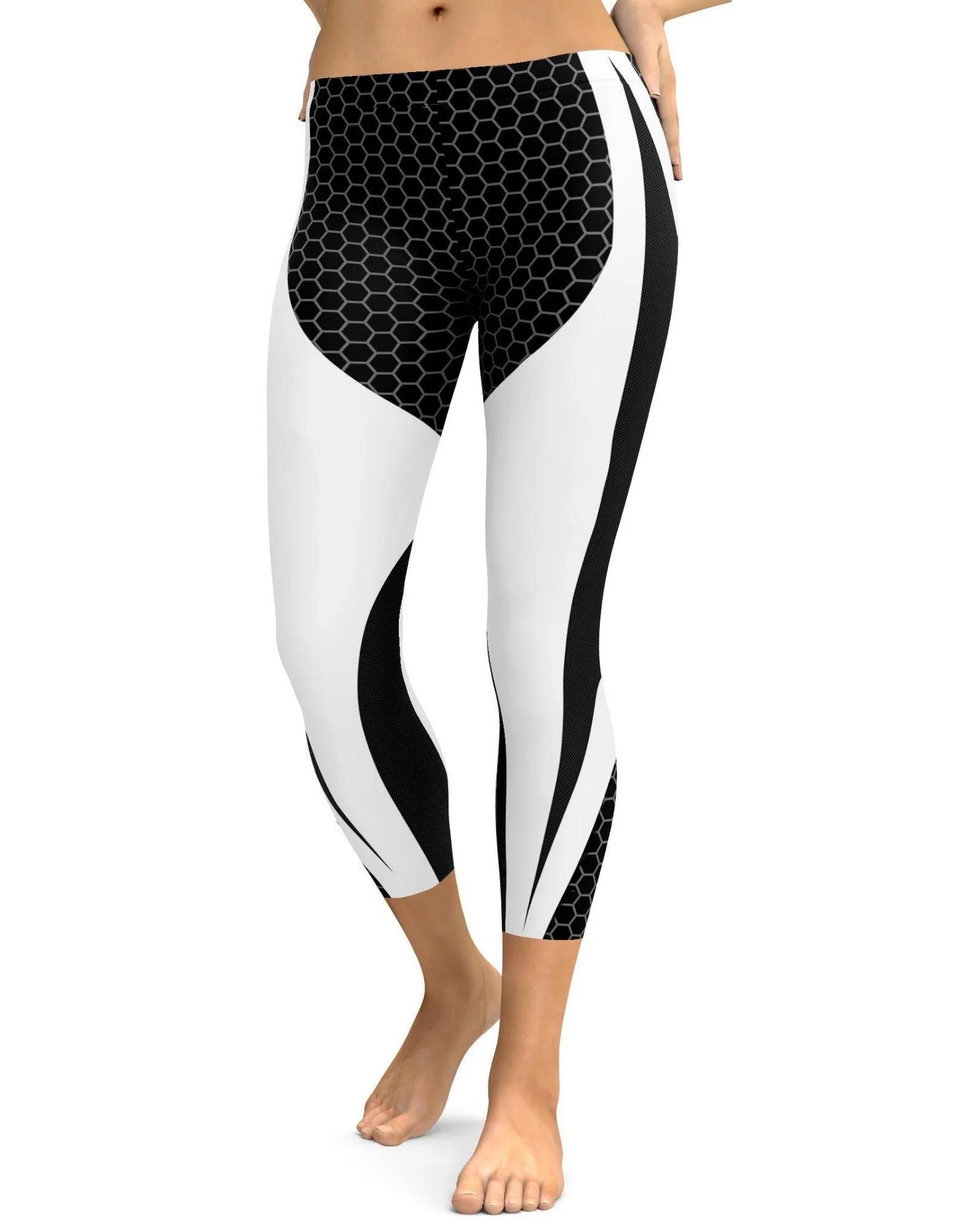 Black & White Honeycomb Carbon Capris