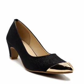 Black Fancy Court Shoes 087067