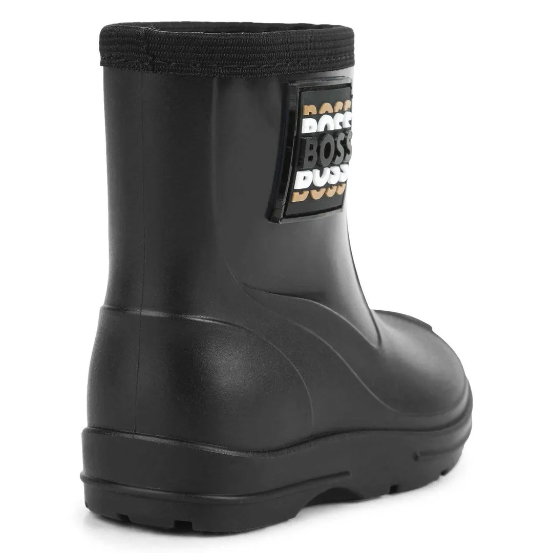 Black Logo Wellies