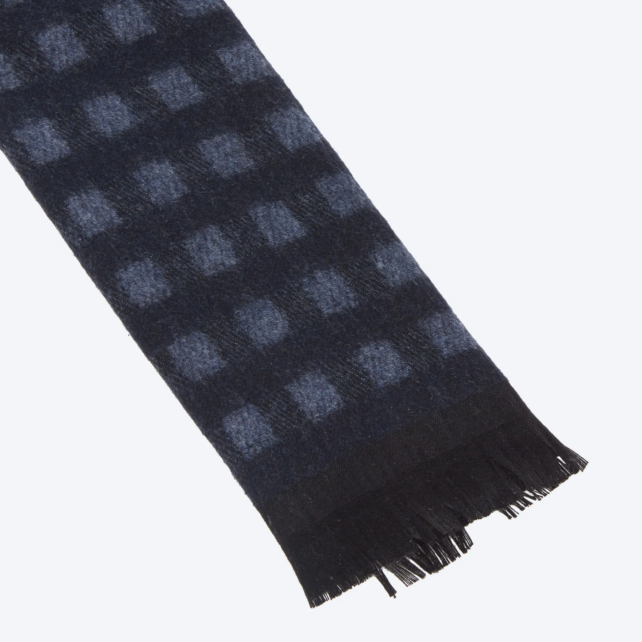 Blue Grey Checkerd Scarf