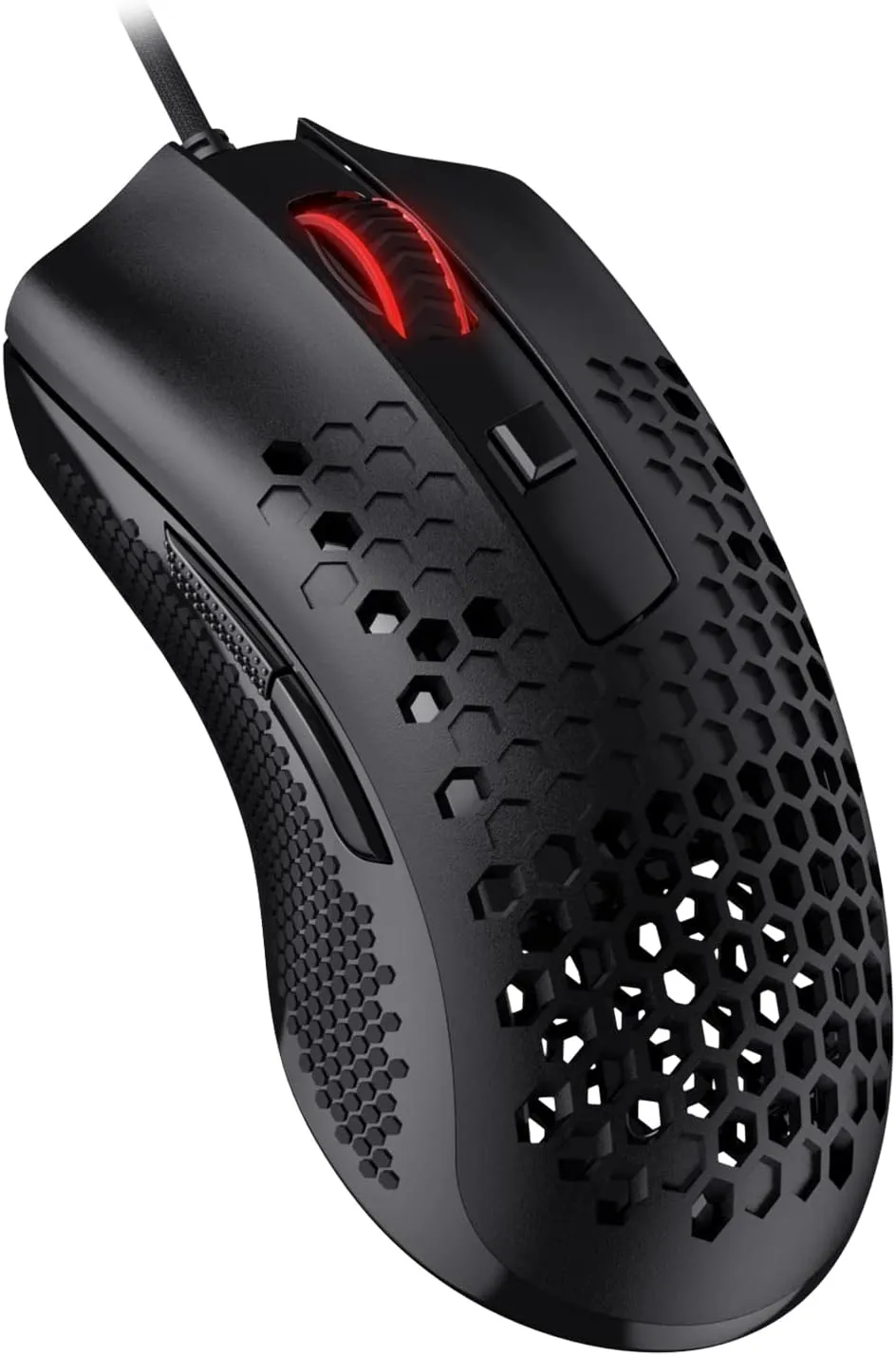 BOLT AXTION M808-N Storm Lightweight Gaming Mouse | Ultralight Honeycomb Shell | 12,400 DPI Optical Sensor | 7 Programmable Buttons | Precise Registration | Black