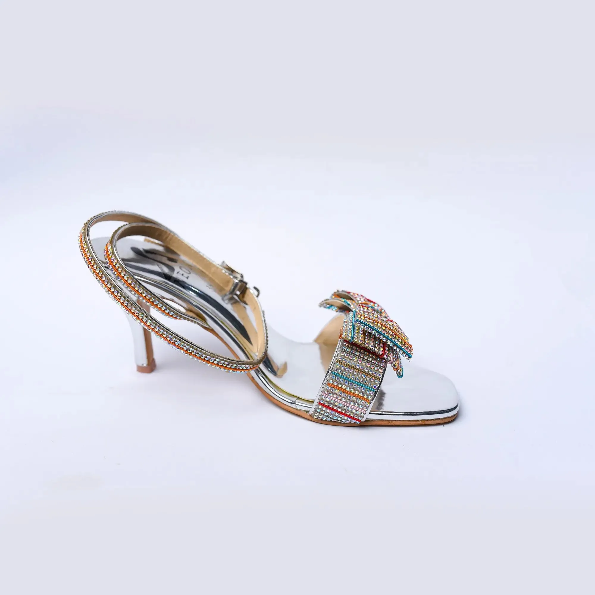 Bow Up Sandal Silver