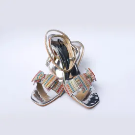 Bow Up Sandal Silver