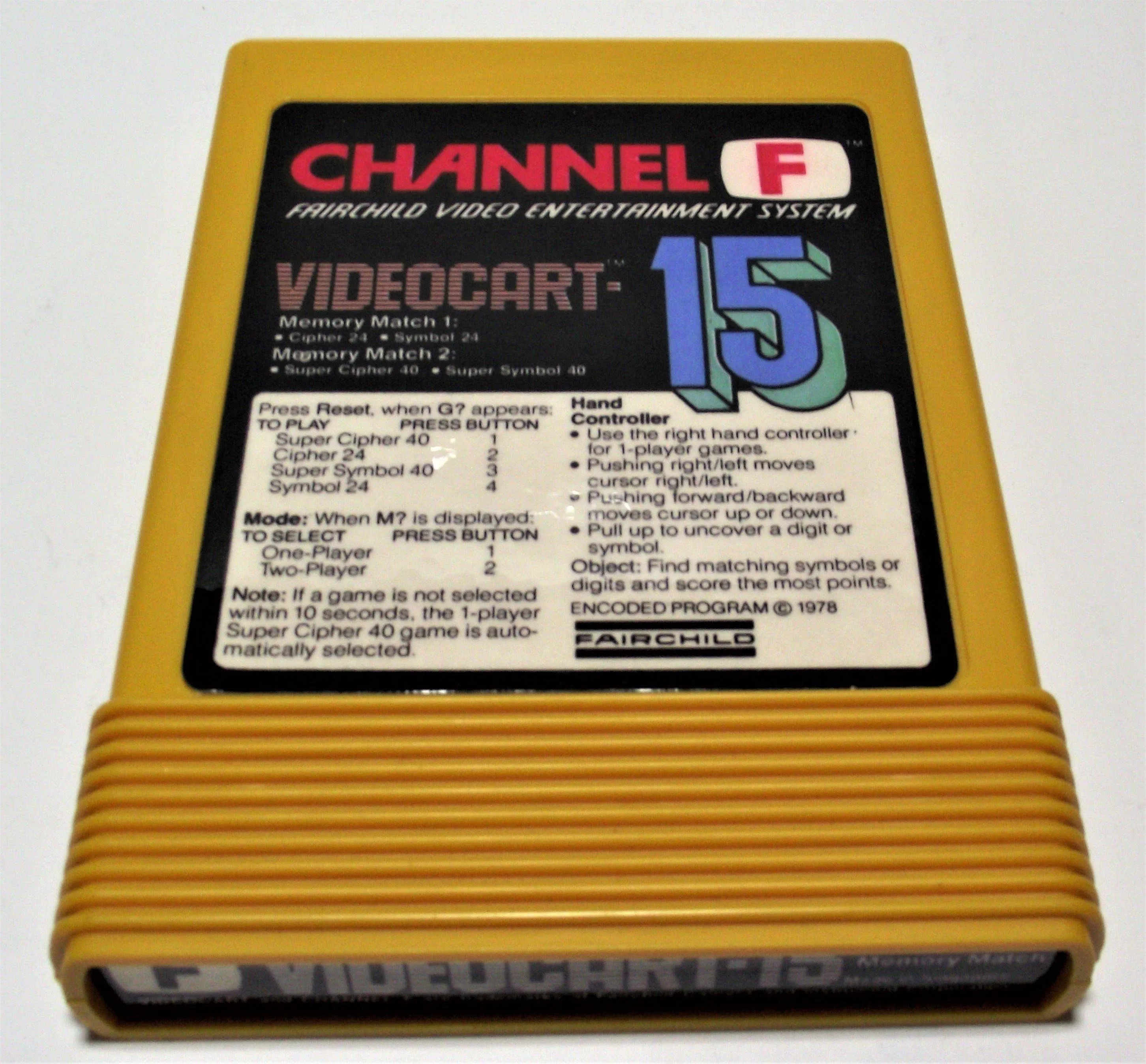 Boxed Channel F Videocart Fairchild Video Entertainment System 15 Memory Match