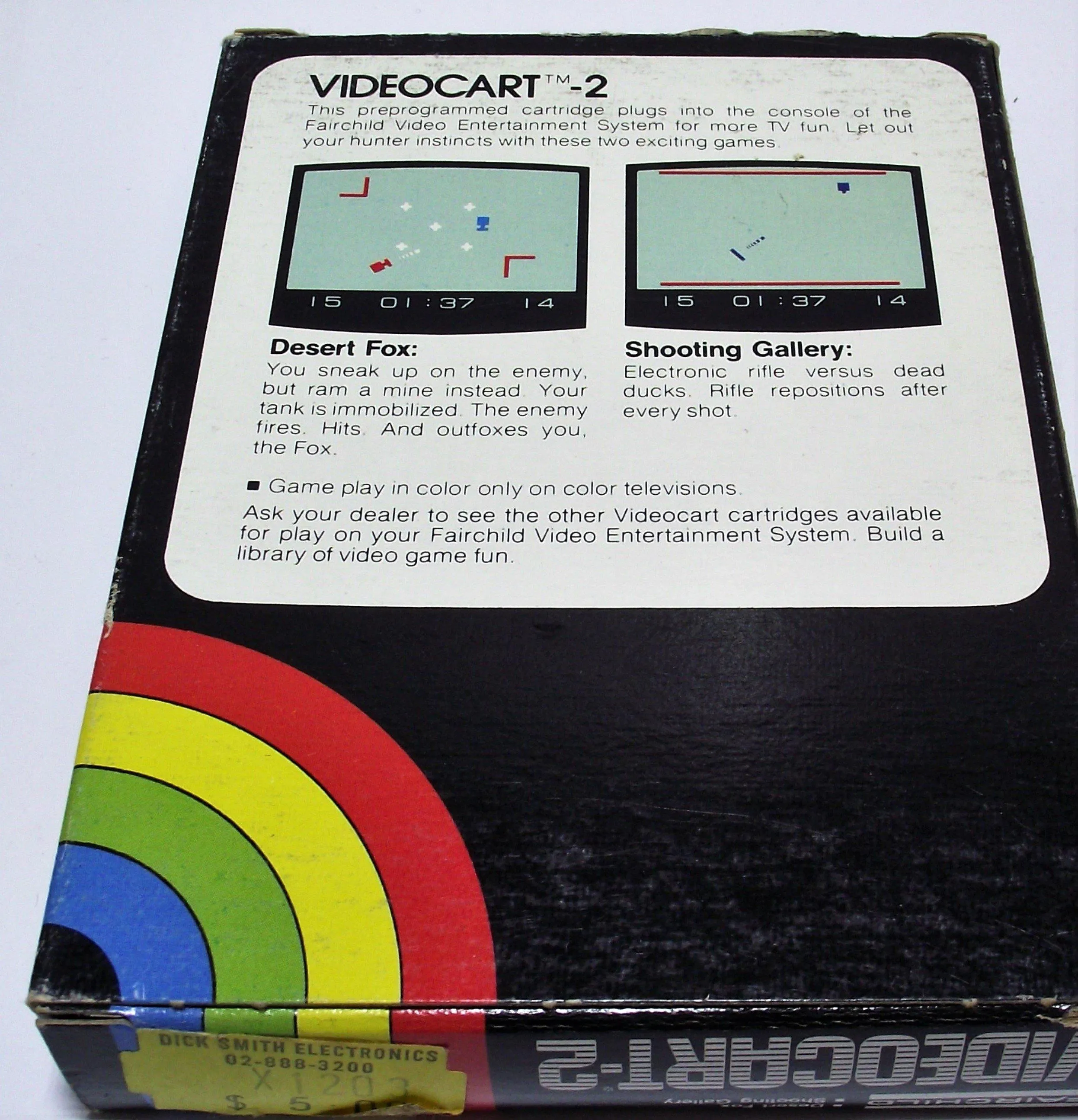 Boxed Channel F Videocart Fairchild Video Entertainment System 2 Desert Fox Shooting Gallery