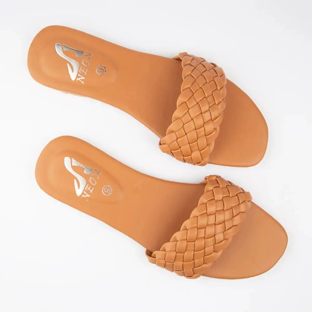 Braided Slippers Brown