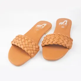 Braided Slippers Brown