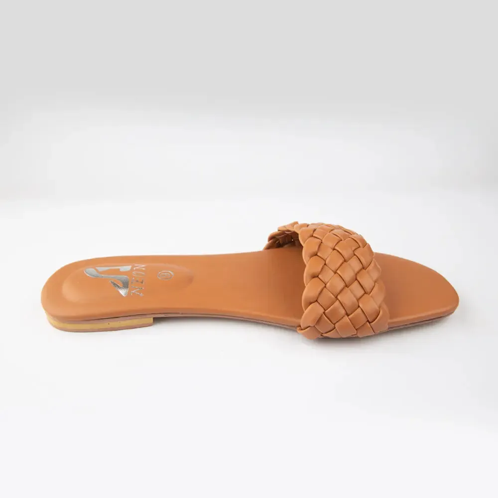 Braided Slippers Brown