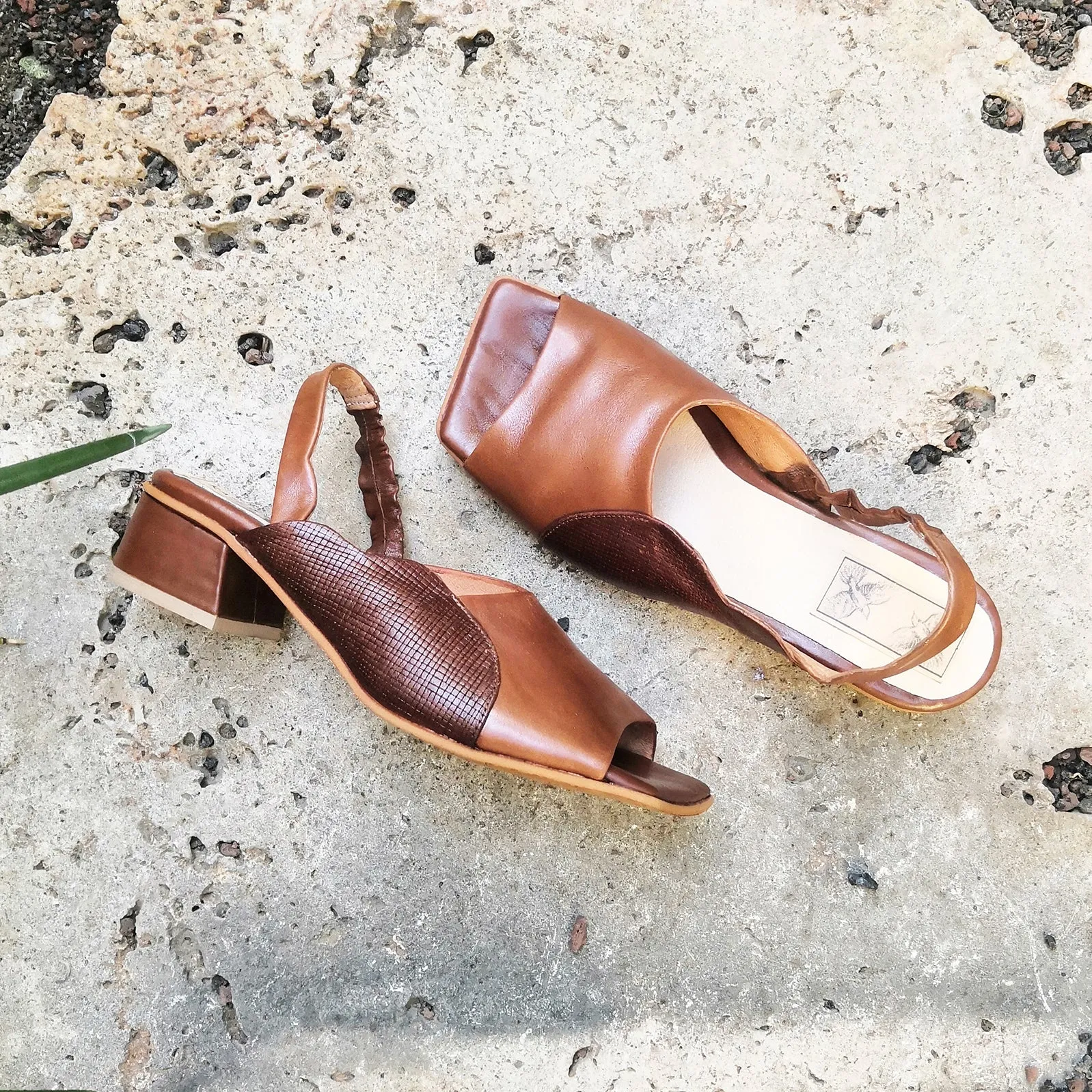 Brown Clouds- Square Toe Sandals