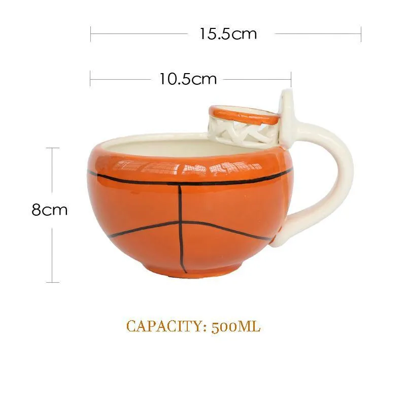 Ceramic basketball football cup children's milk cup