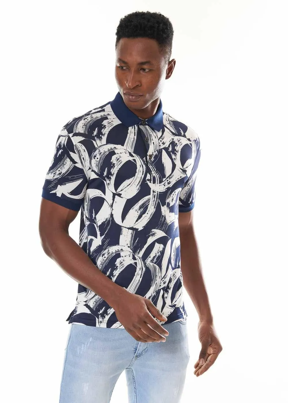 CIRCULAR ABSTRACT MEN'S POLO SHIRT