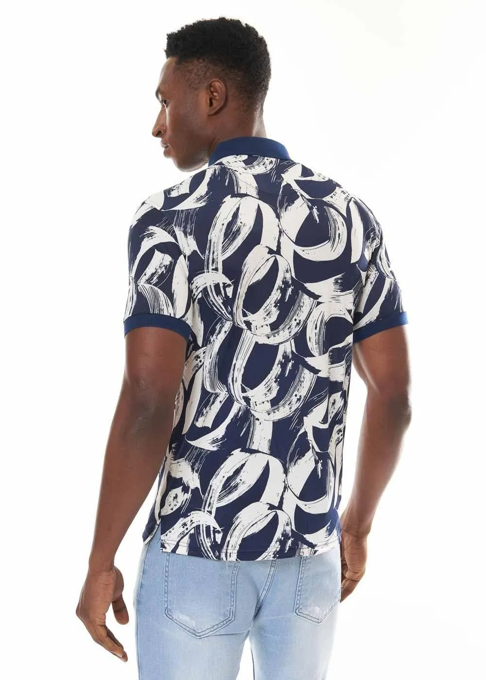 CIRCULAR ABSTRACT MEN'S POLO SHIRT