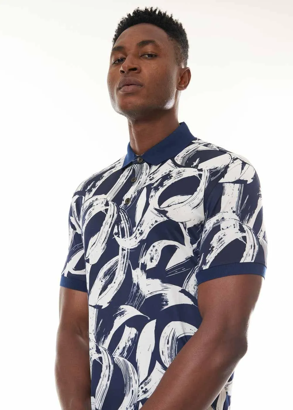 CIRCULAR ABSTRACT MEN'S POLO SHIRT