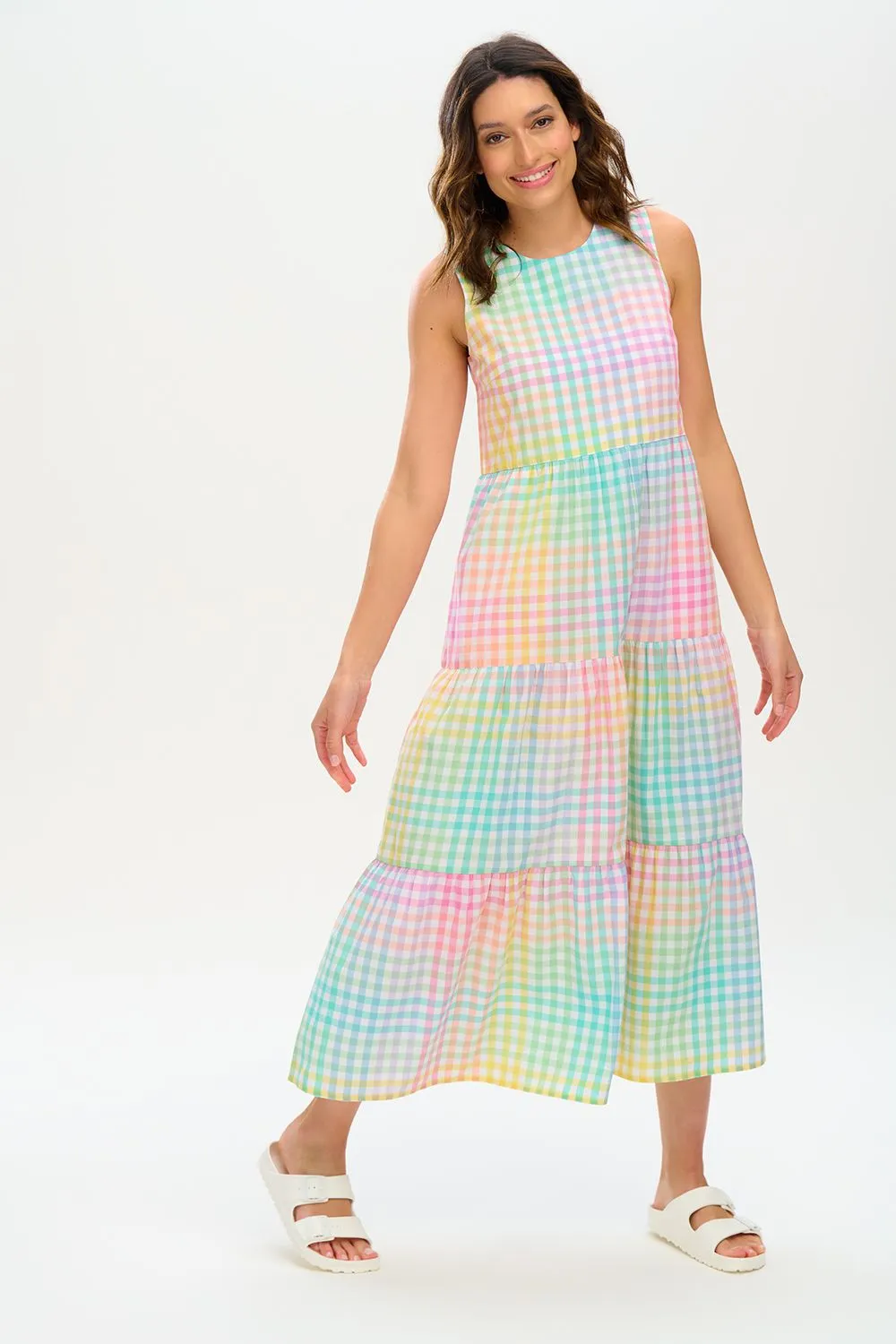 Clover Maxi Smock | Rainbow Gingham (Multi)