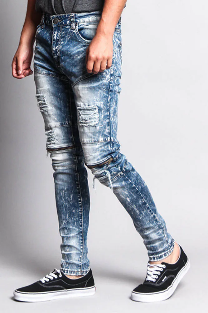 Destroyed Skinny Jean with Zippered Knee